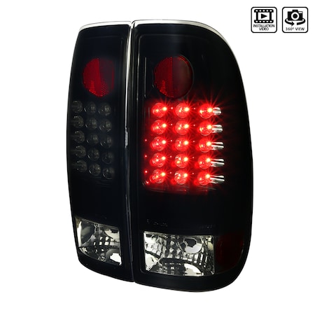 Spec-D Tuning 08-11 Ford F250 LED Tail Lights Black Smoke LT-F25008BBLED-TM